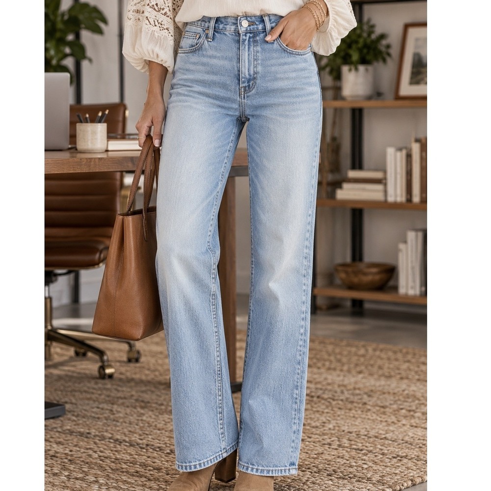 Madewell The Perfect Vintage Full-Length Jean Light Wash High Rise Straight 25